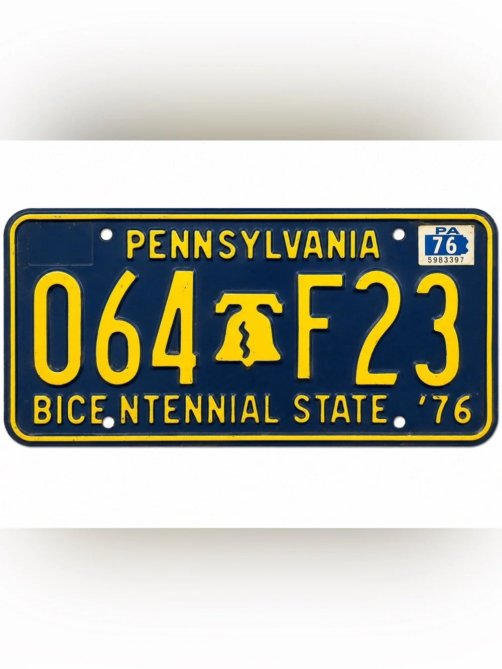 Pennsylvania Bicentennial State 1976 License Plate
